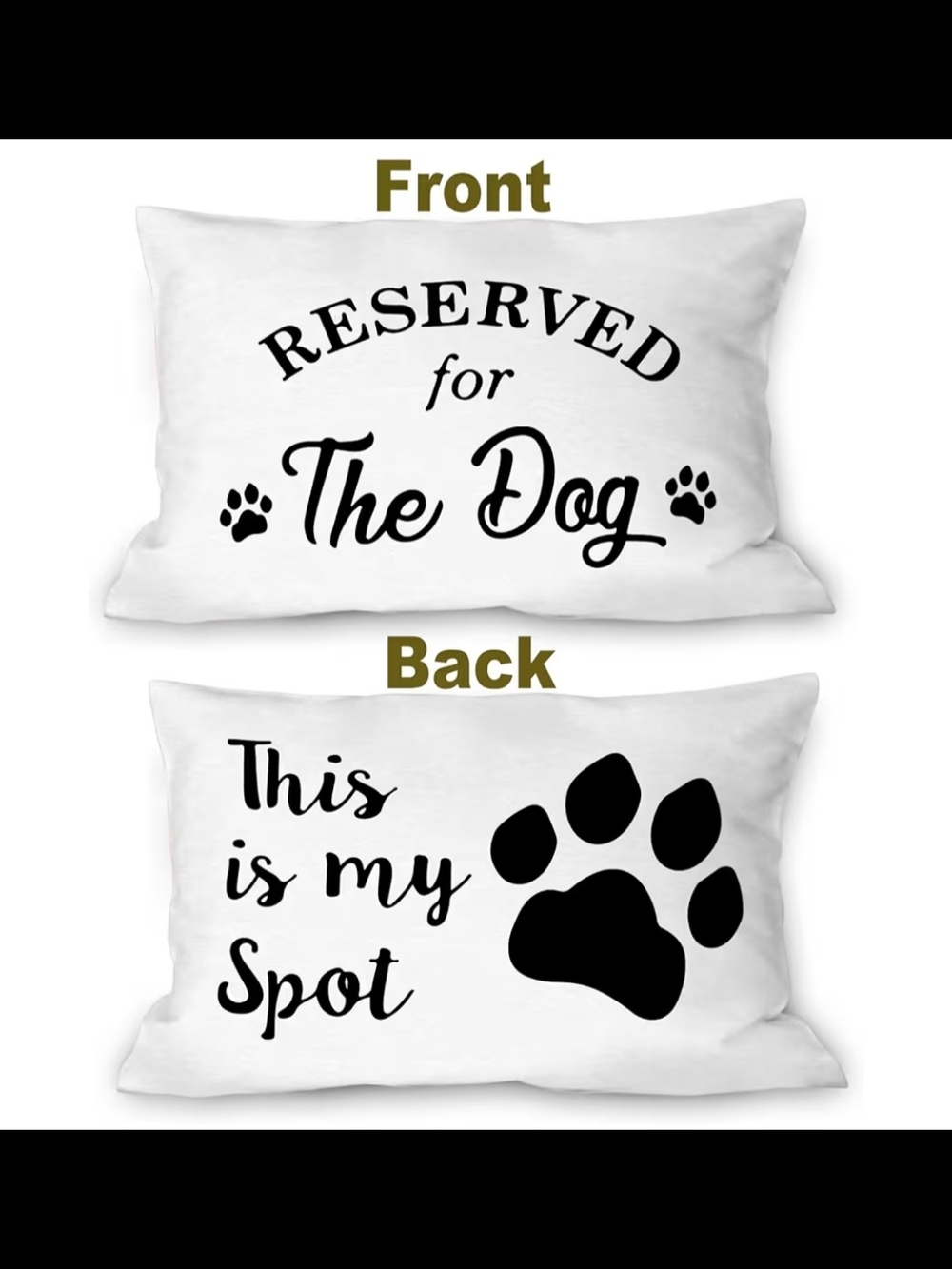 Reserved for The Dog Reversible Pillow Case - White/Black